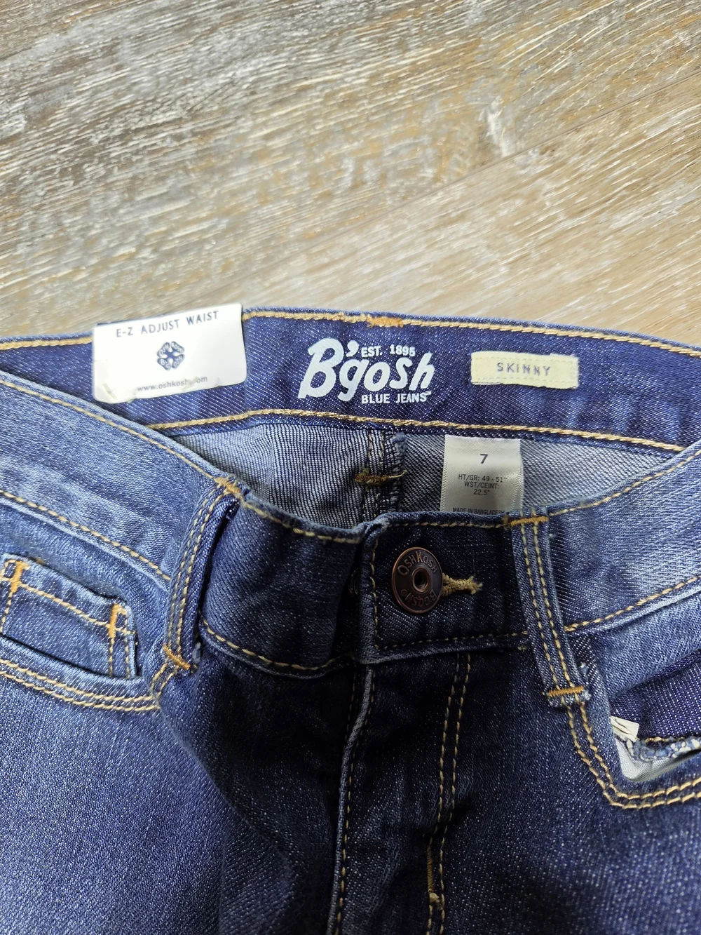 OshKosh B'gosh Skinny Jeans Girls Size 7 Dark Wash Adjustable Waist